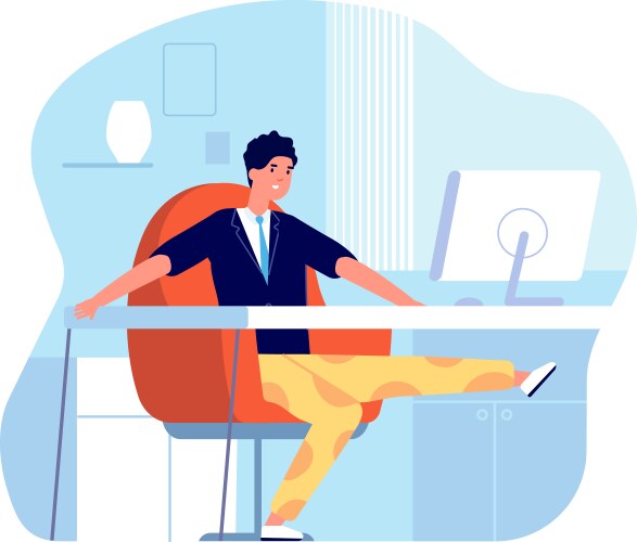 home office warm-up remote work process vector image