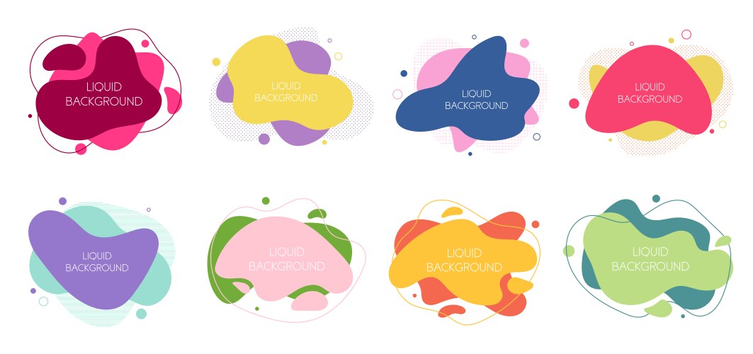 Abstract smooth liquid gradient color shapes Vector Image