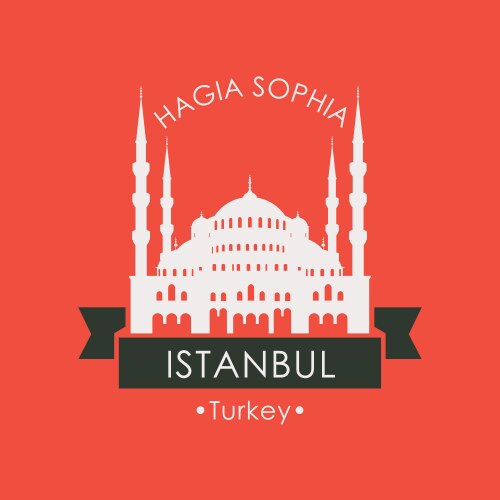 travel banner with hagia sophia istanbul turkey vector image