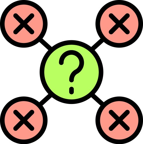 Decision making process with multiple wrong vector image