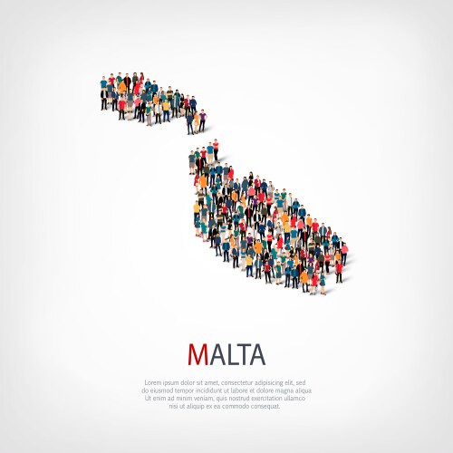 people map country malta vector