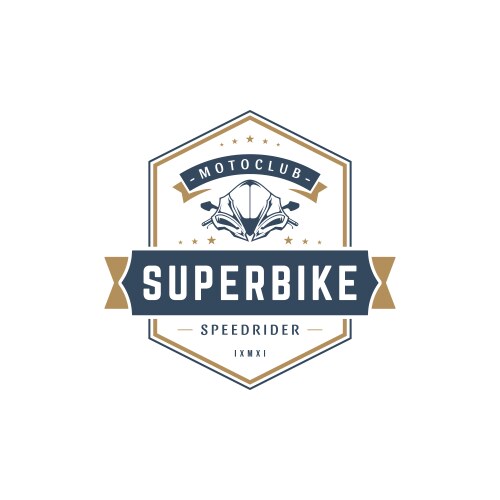 Retro Motorcycle Logo Template Vector Image