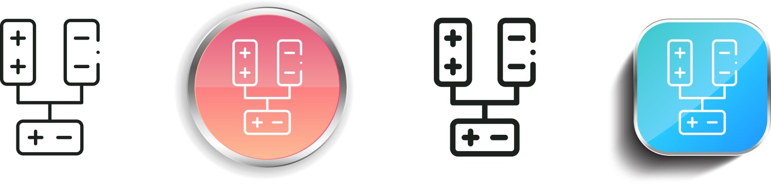 Inheritance icon thin linear regular and button vector image