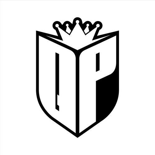 Qp letter logo with sharp triangle shield shape – Royalty-Free Vector ...
