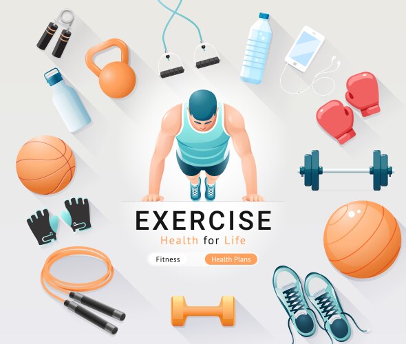 Man wear a tank top exercising push-ups fitness Vector Image