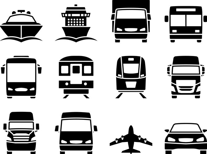 Transportation icons set Royalty Free Vector Image
