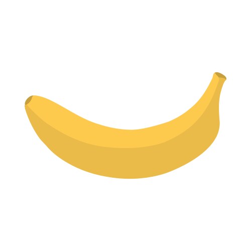 Yellow Banana Icon - Flat Style Vector Image