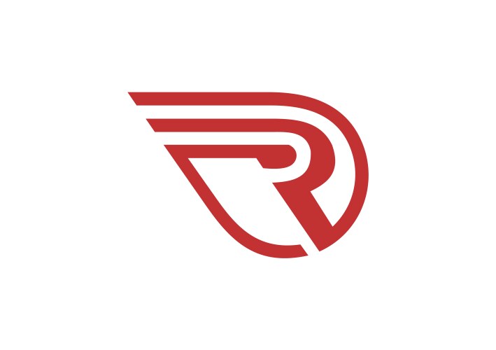 r logo initial business vector image