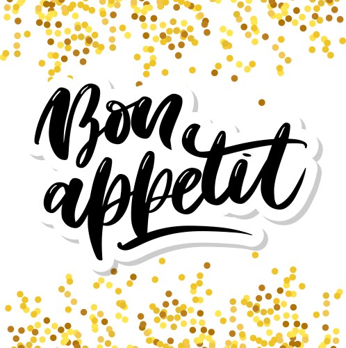 bon appetit hand drawn lettering vector image