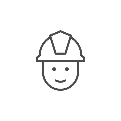 Fireman face line outline icon vector image