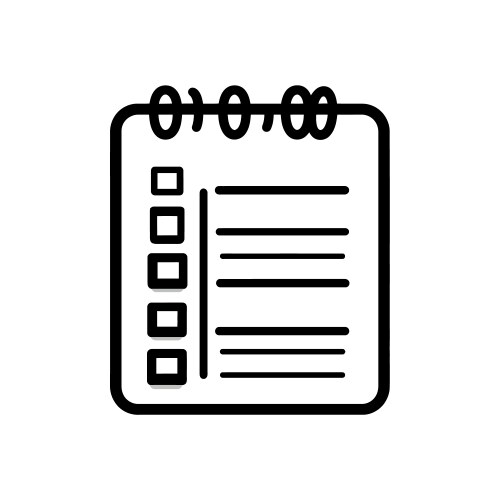 Minimalistic todo list icon with checkboxes lines vector image