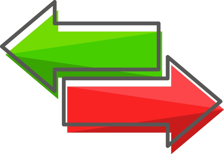 arrows back and forth undo redo flat vector image