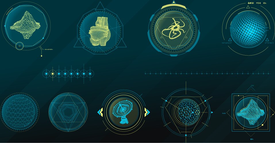 Circular infographic elements for sci-fi vector image