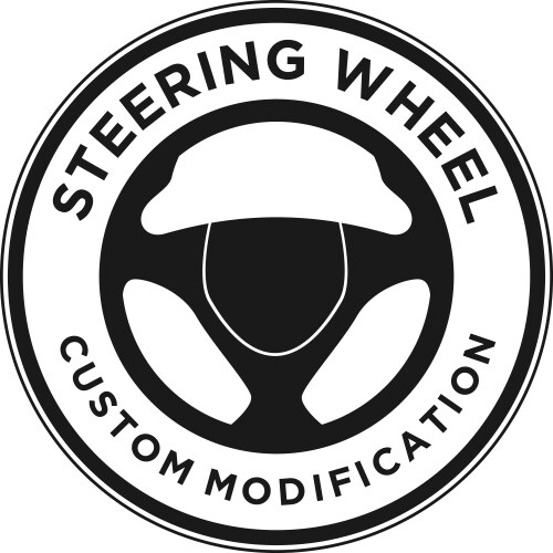 steering wheel logo design - automotive vector image