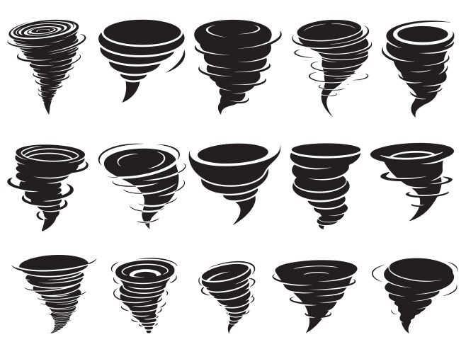 Tornado & Hurricane Icon Set – Royalty-Free Vector | VectorStock