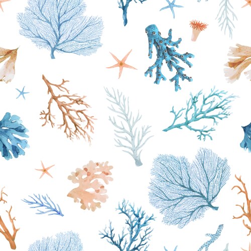Herbal seamless pattern blue Royalty Free Vector Image