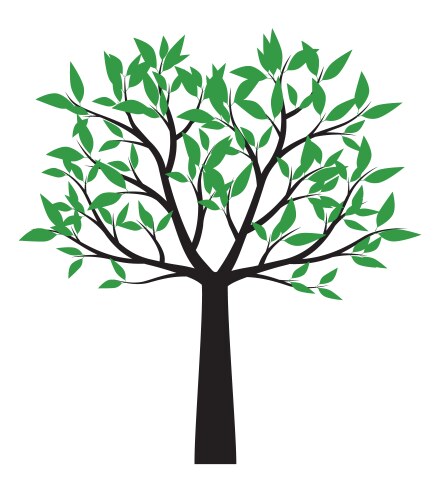 Green tree on white background Royalty Free Vector Image