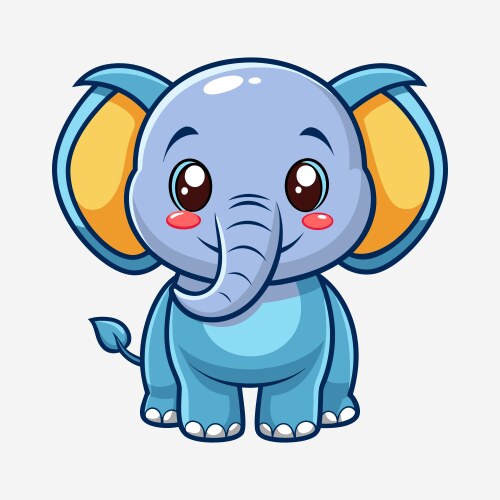 Adorable Cartoon Elephant Vector Image