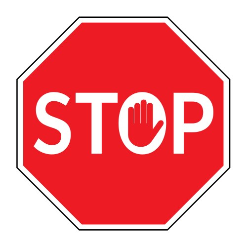Red stop sign Royalty Free Vector Image VectorStock