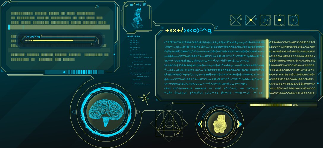Virtual reality cyberpunk hud interface ci-fi Vector Image