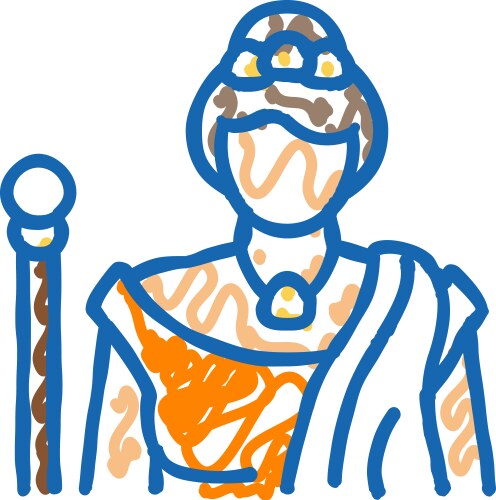 Hera greek god mythology icon doodle Vector Image