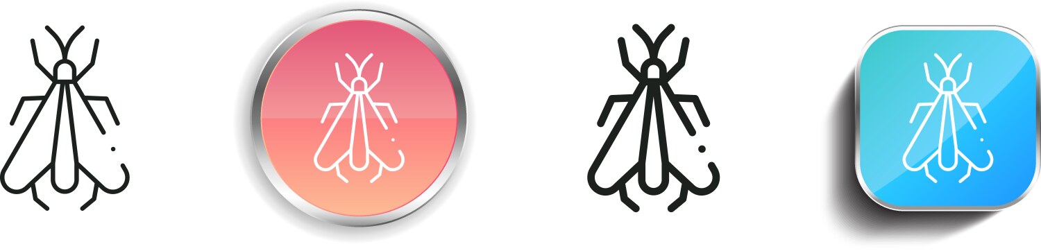 Insect icon thin linear regular and button style vektorbild