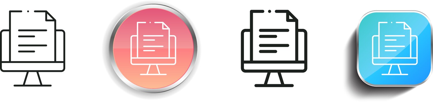 File icon thin linear regular and button style vector image