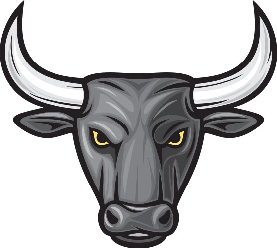 Black Bull Head Icon Vector Image