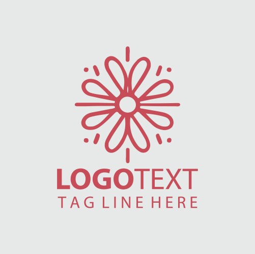 Linear flower logo Royalty Free Vector Image - VectorStock