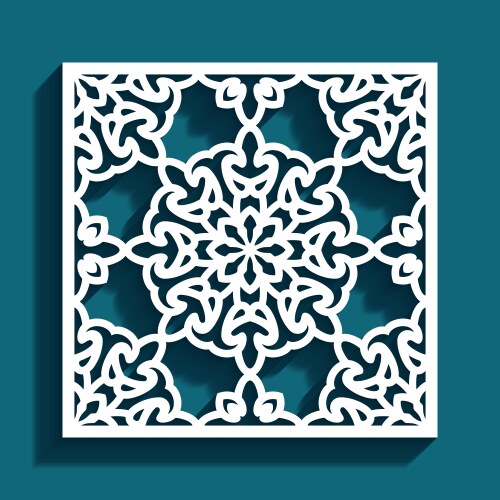 Cutout paper panel with floral lace pattern Vector Image