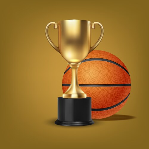 realistic 3d blank golden champion cup icon vector image