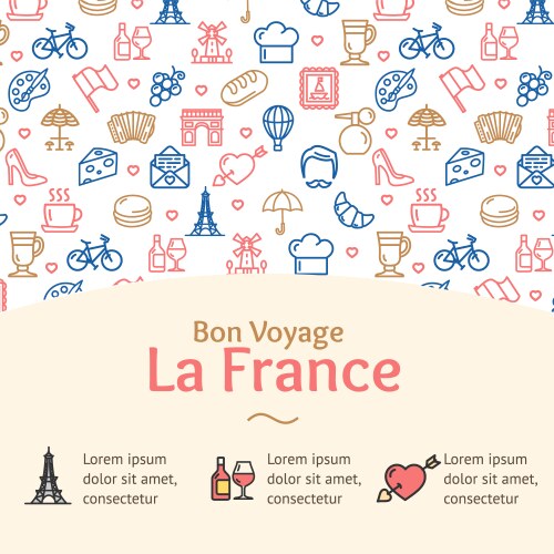 france travel concept infographics banner vector image