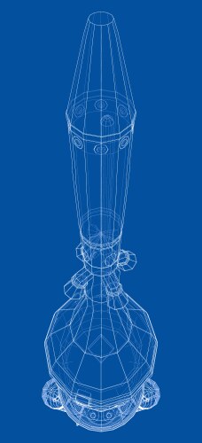 Space rocket concept outline vector image