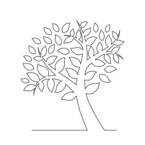 Tree one line drawing in style vector image