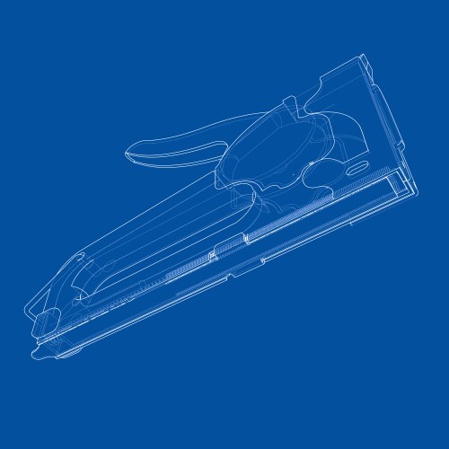 Outline construction stapler Royalty Free Vector Image