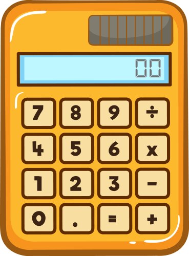 Bright calculator with numeric and function keys vector image