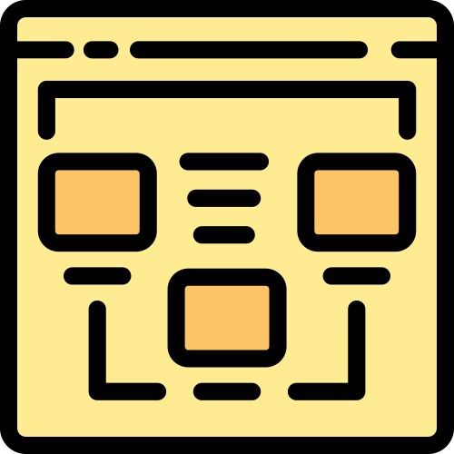 Web design project showing wireframe on computer vector image