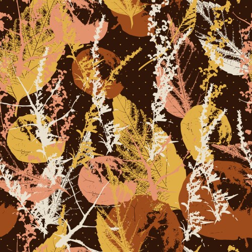 Seamless pattern with doodle leaves acorns modern Vector Image