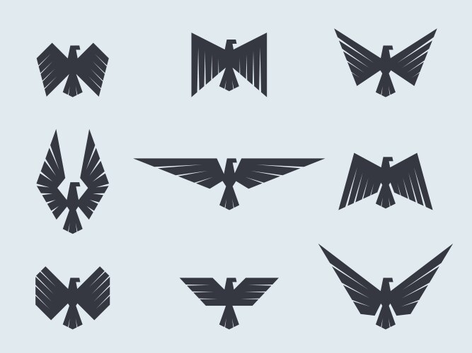Set eagle logo symbol Royalty Free Vector Image