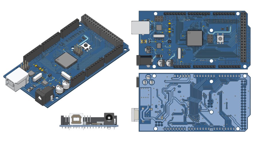 Arduino Mega Microcontroller Diagram vector image