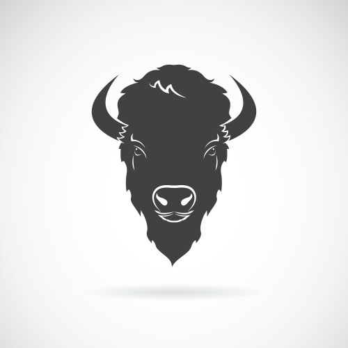 Buffalo Head Silhouette on White Vector Image