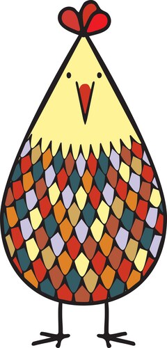 Cheerful Cartoon Hen Vector Image