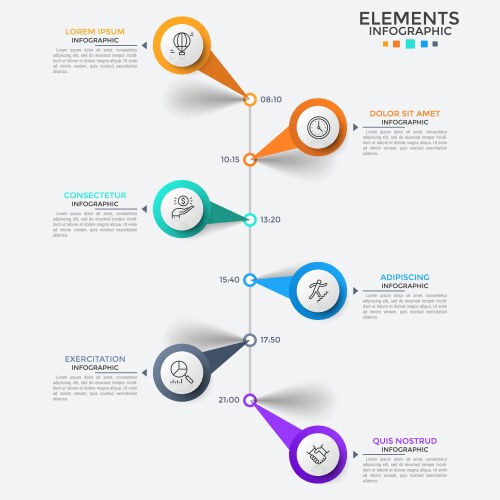 Vertical timeline infographic design template Vector Image