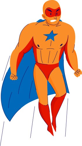 Flying Superhero Comic Character Vector Image