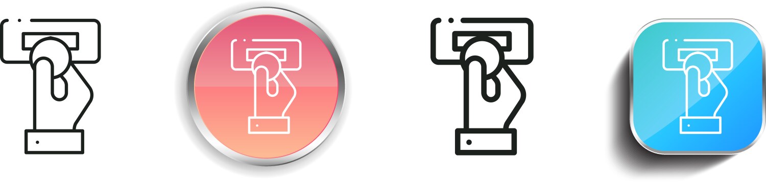 Insert coin icon thin linear regular and button vector image