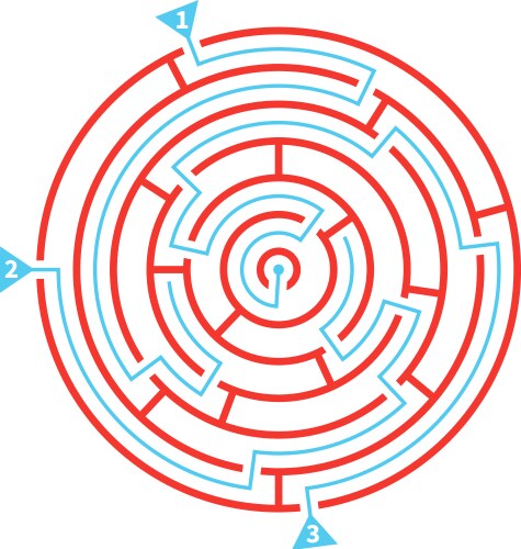 Labyrinth ellipse shape Royalty Free Vector Image