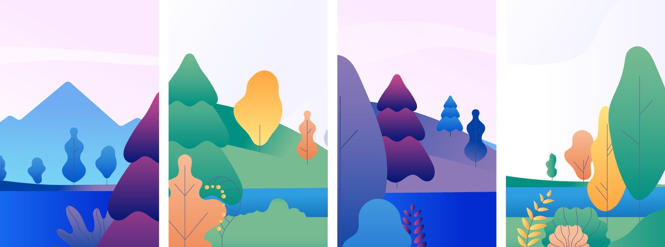 Landscape four seasons - winter spring summer Vector Image