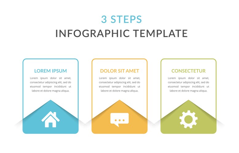 Modern vertical label infographic in 3 steps Vector Image