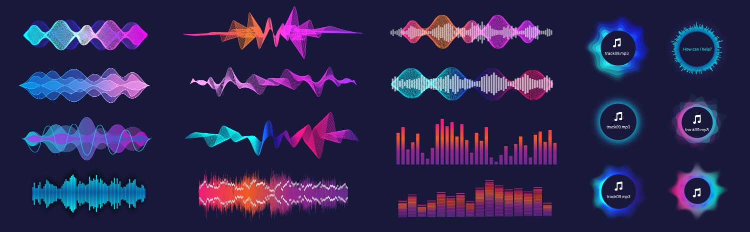 Equalizer music visualisation sound waves Vector Image