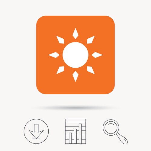 Sun icon sunny weather sign Vector Image